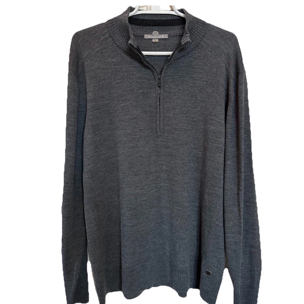 Smartwool Merino Wool Gray Long Sleeve Pullover 1/4 Zip Sweater-Men’s XL-Preppy